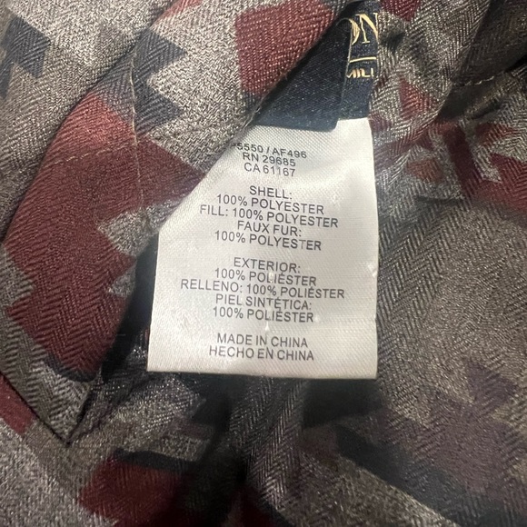 Pendleton Ladies’ Hooded Reversible Faux Fur/Native-Inspired Aztec Jacket - Picture 13 of 14